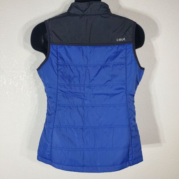 Cbuk By Cutter & Buck Womens Puffer Vest Medium Blue & Gray Colorblock - Picture 3 of 9